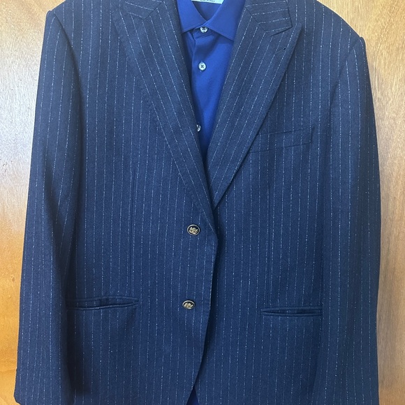 Navy Pinstripe 100% Wool Blazer Cerutti size 40R